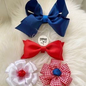 Handmade 4th of July bows set 🎀